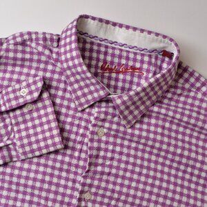 Robert Graham Mens 43 17 Large / XL Purple White Button Up Long Sleeve Shirt